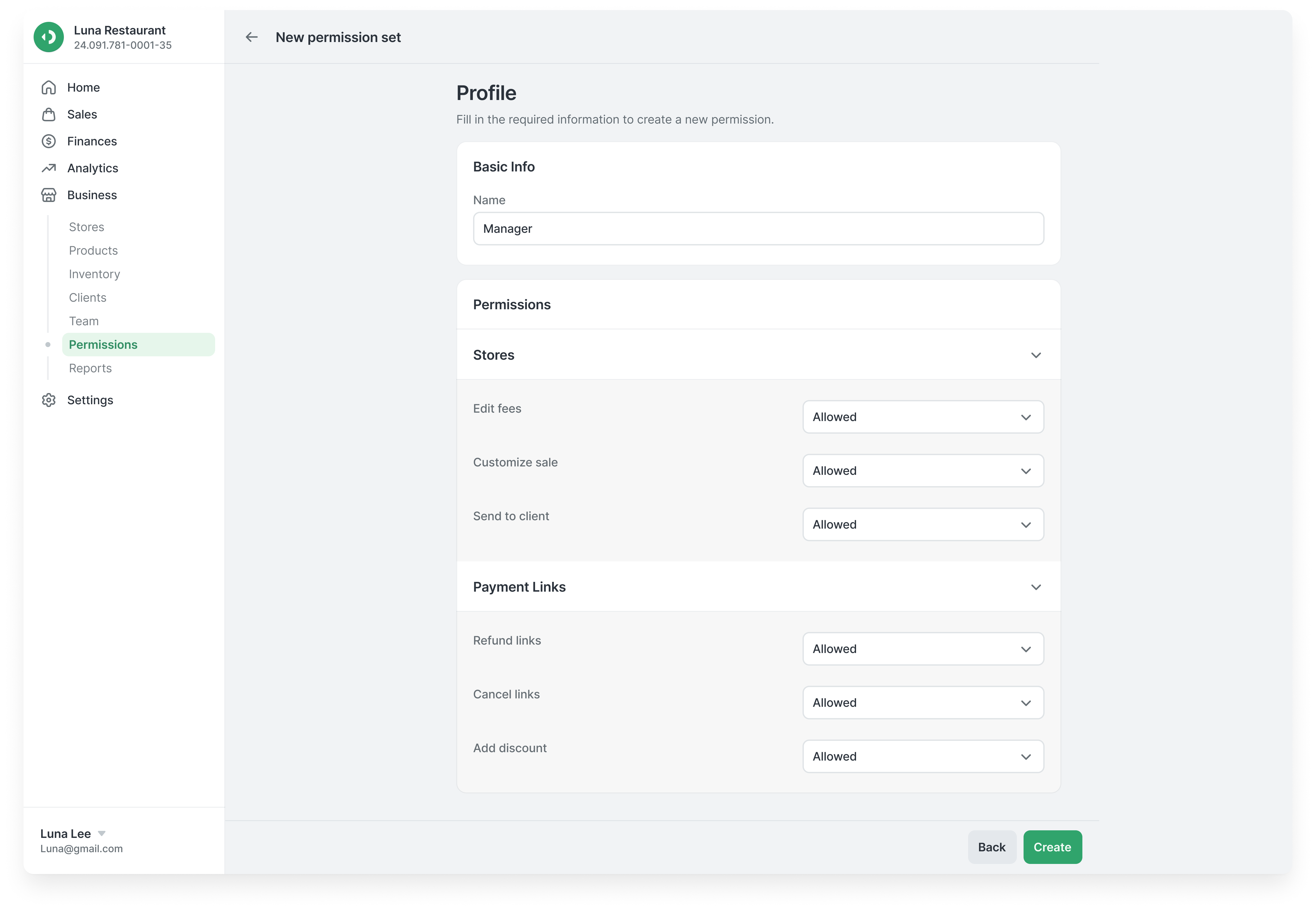 Stone Link user permissions and access control screen 2