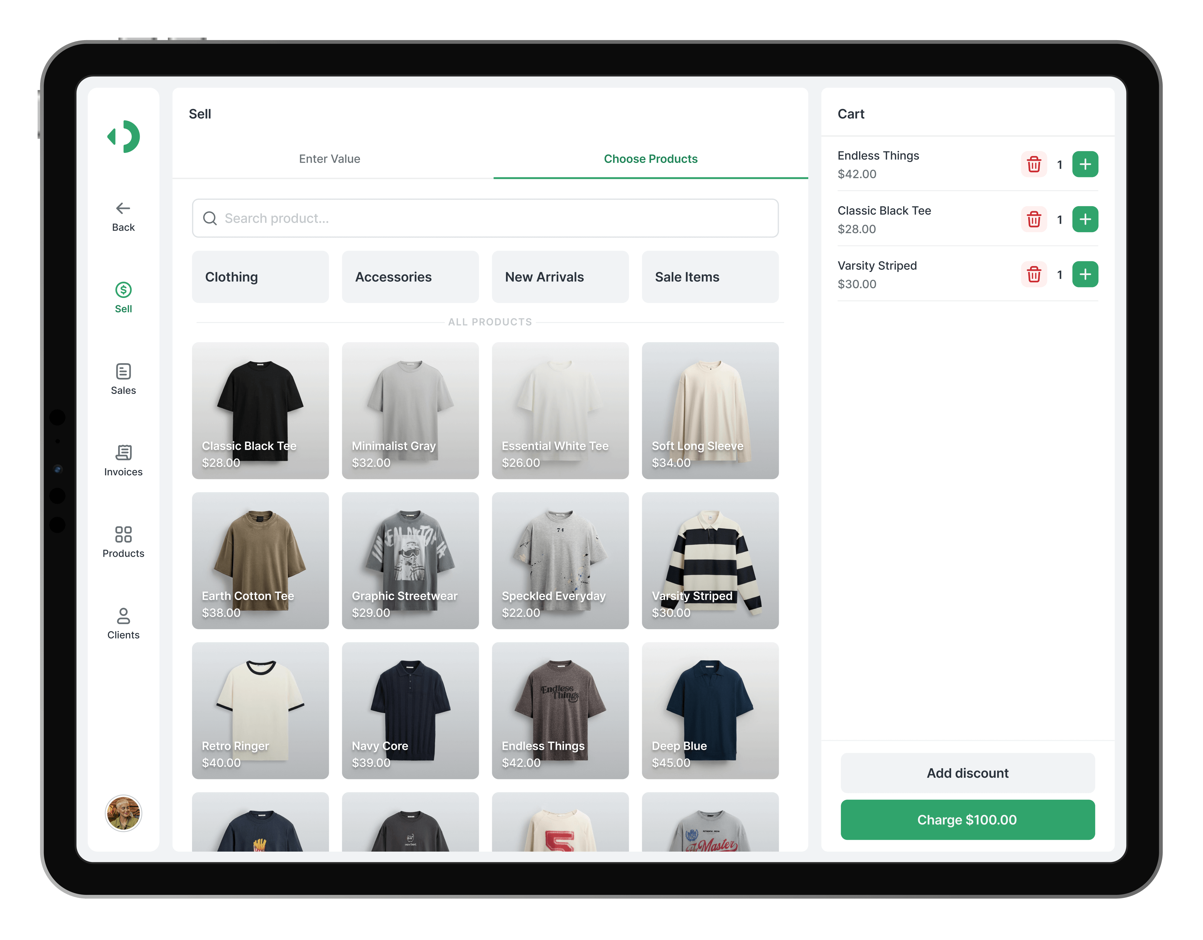 Stone POS sales interface step 2